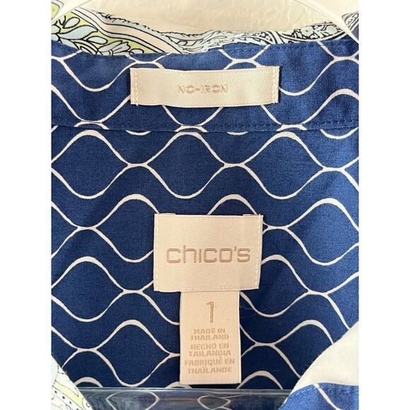 Chico's 3 Piece Clothing Lot Tops Blouses Size 1 Medium Career Casual Blue - Picture 5 of 16